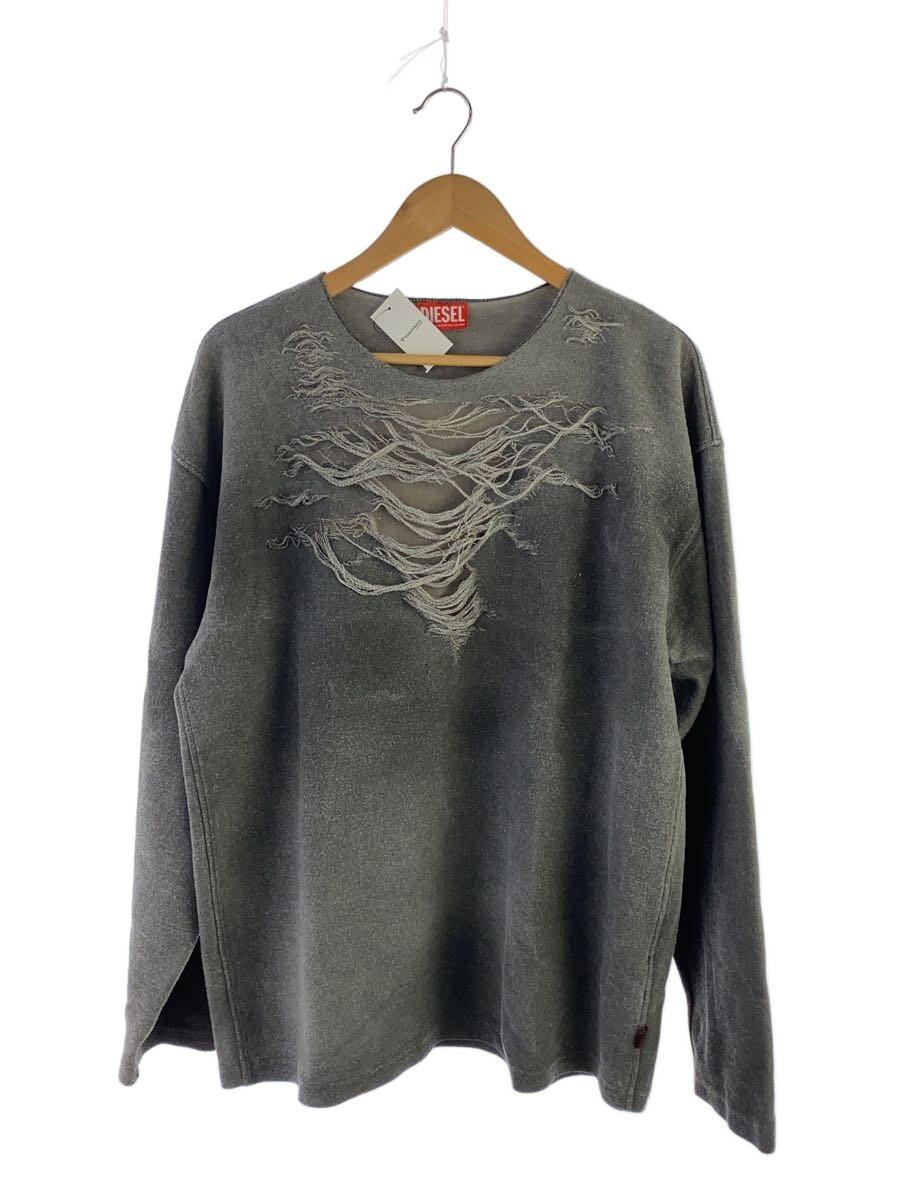 【中古】DIESEL◆RUBEN/衝突産業クルーネックスウェット/M/綿織物/GRY/無地/A18216【メンズウェア】