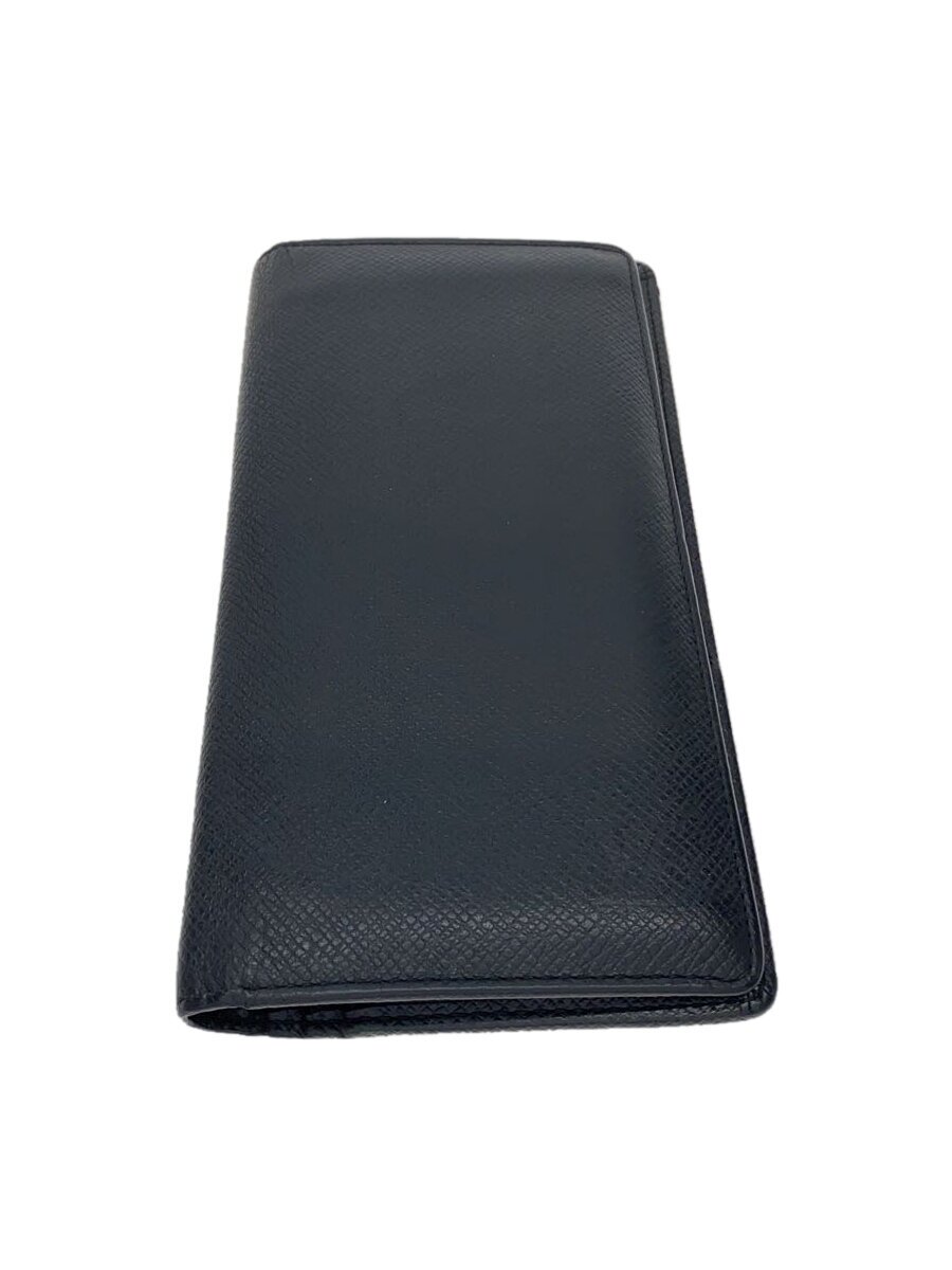 【中古】LOUIS VUITTON◆ポルト・フォイユ・プラザ_タイガ_BLK/レザー/BLK/無地/メンズ【服飾雑貨他】