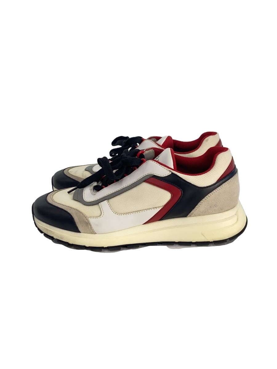 【中古】PRADA◆ローカットスニーカー/UK8.5/WHT【シューズ】