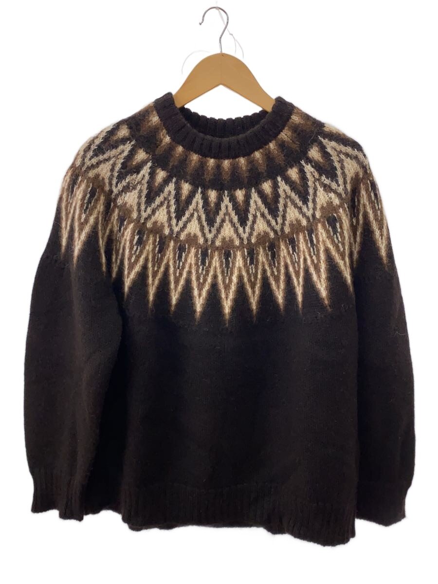 【中古】MARKAWARE◆22AW/NORDIC SWEATER/2/羊毛/BLK/A22C-16SW02C//【メンズウェア】
