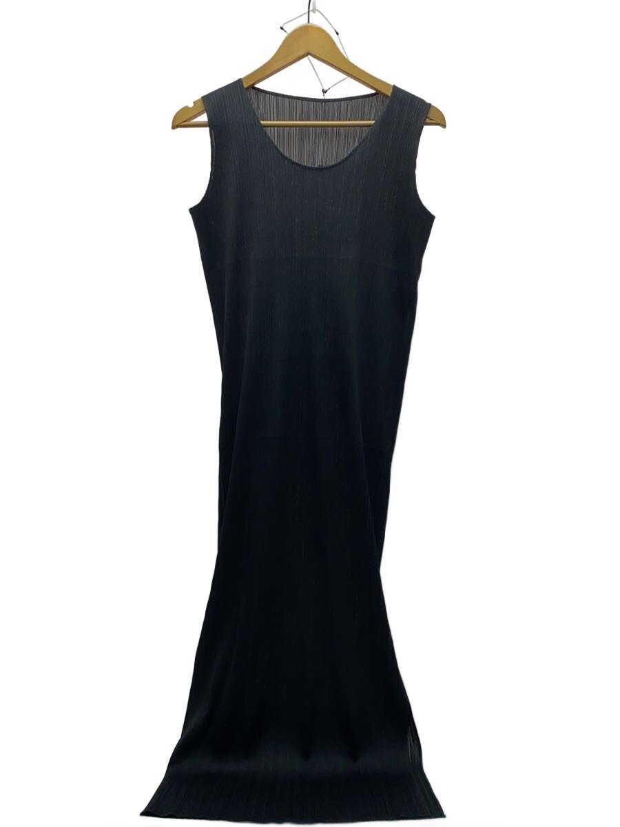 【中古】PLEATS PLEASE ISSEY MIYAKE◆ノースリーブ衣装/2/ポリエステル/BLK/無地【レディース御召しもの】