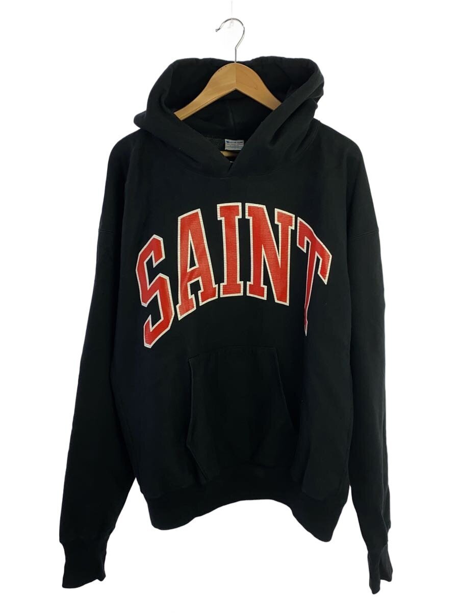 【中古】SAINT MICHAEL◆HOODIE ARCH SAINT/パーカー/XL/綿織物/BLK/SM-A23-0000-030【メンズウェア】