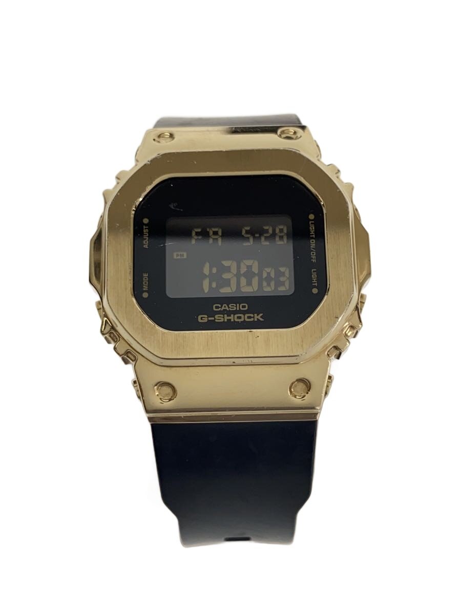 【中古】CASIO◆石英ウオッチ_G-SHOCK/デジタル/なめし革/BLK/BLK/SS【服飾雑貨他】
