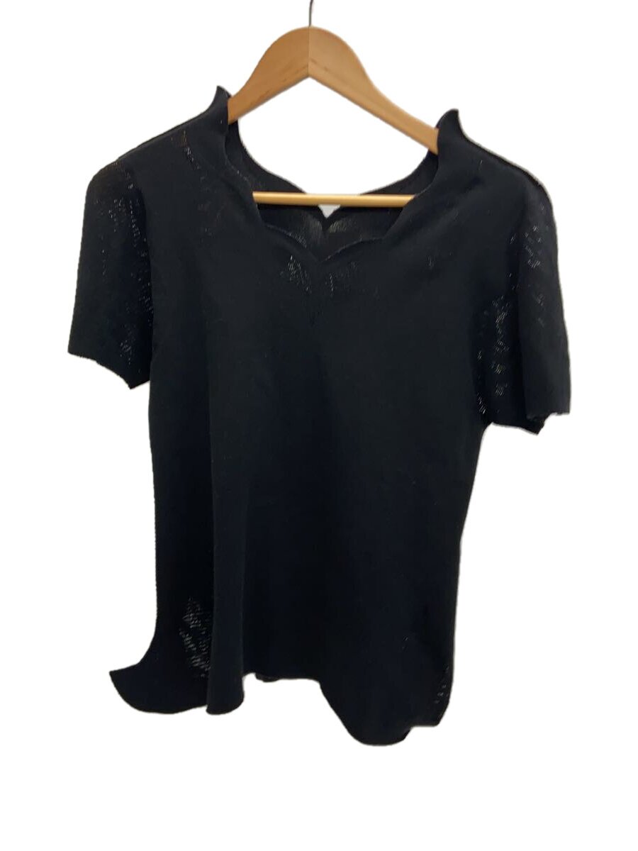 【中古】ISSEY MIYAKE FETE◆半袖カットソー/2/ナイロン/BLK/無地/IF74KK516【レディース御召しもの】