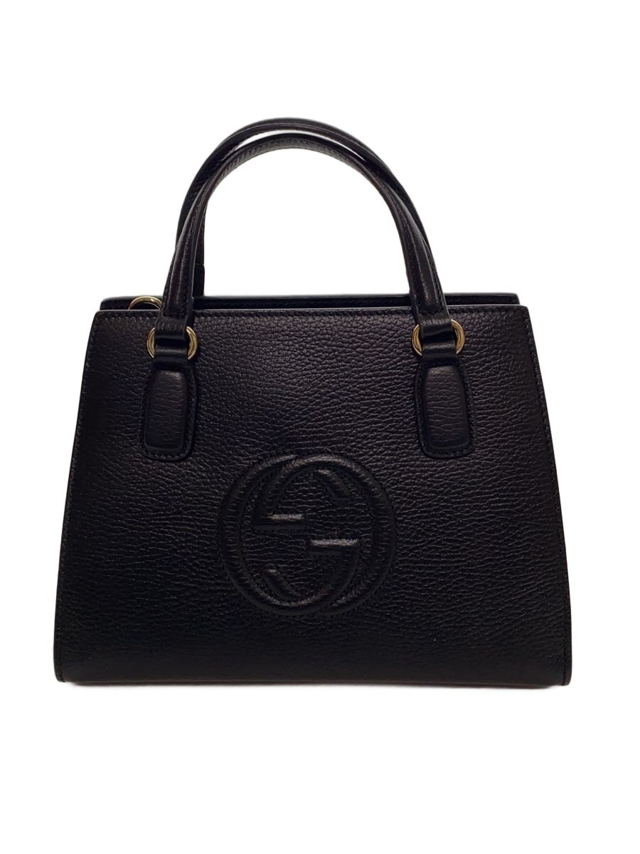 【中古】GUCCI◆ハンドバッグ_インターロッキングG/レザー/BLK【バッグ】|2nd STREET 店