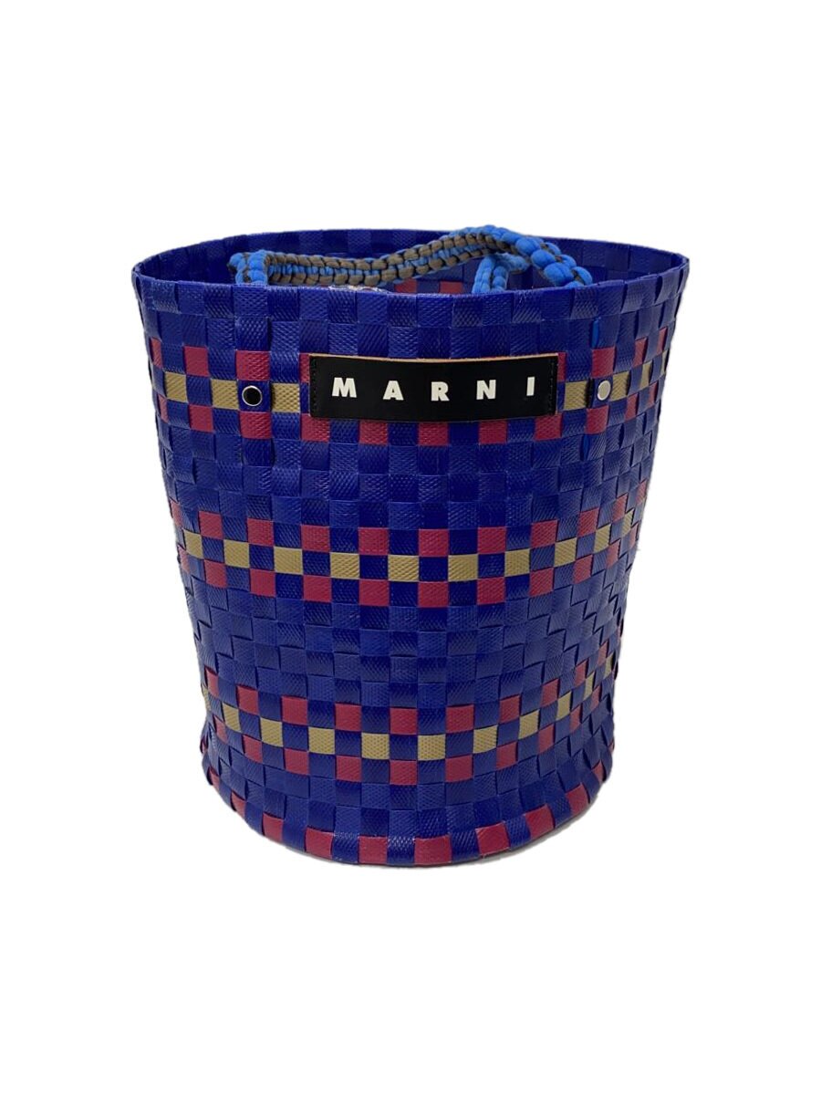 【中古】MARNI◆カゴ御徒面子/--/BLU/無地【御徒面子】