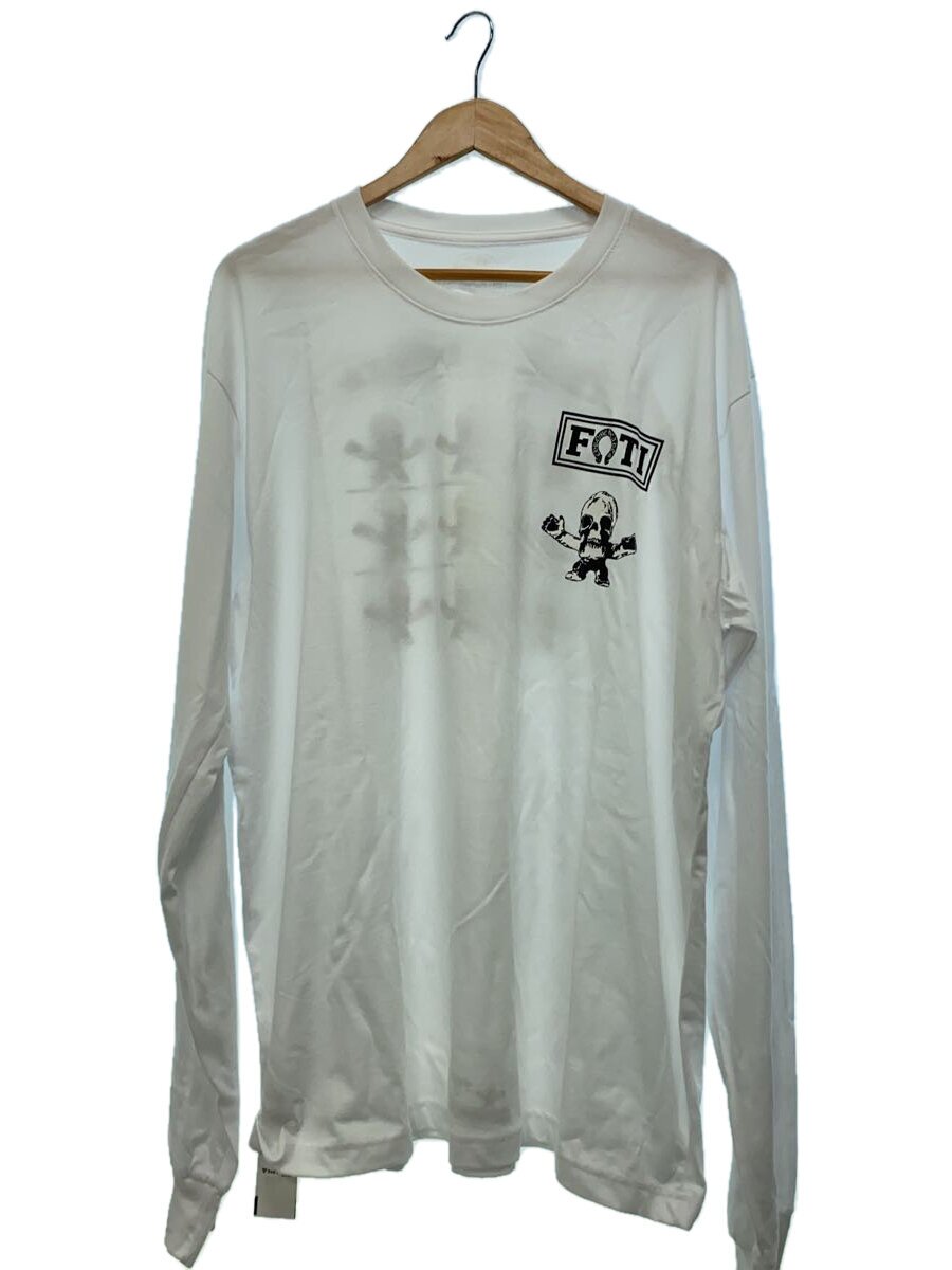 【中古】CHROME HEARTS◆FOTI刷り上げる/長袖プルオーバー/XL/綿織物/WHT/無地/白いこと/scroll LOGO FOTE【メンズウェア】