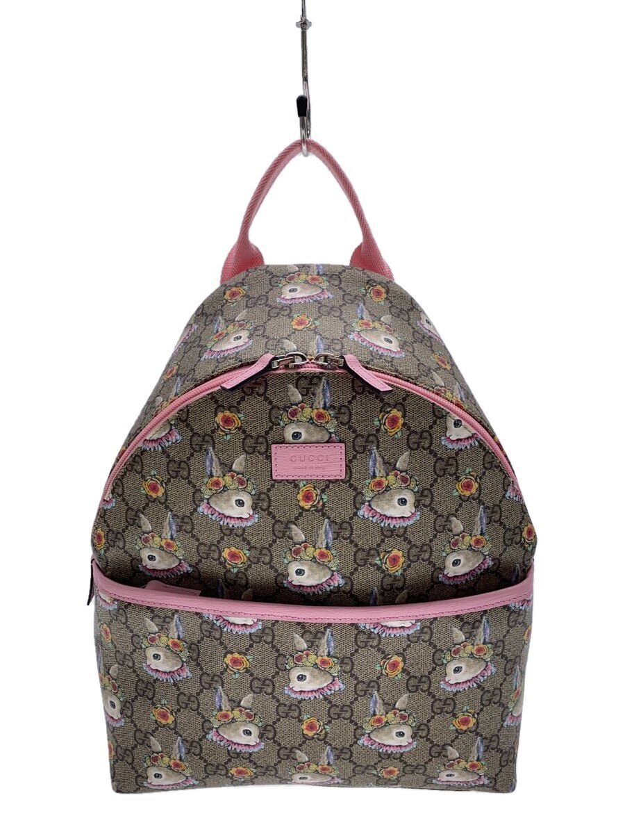 【中古】GUCCI◆背嚢_チルドレンズ_GGスプリーム/PVC/PNK【御徒面子】