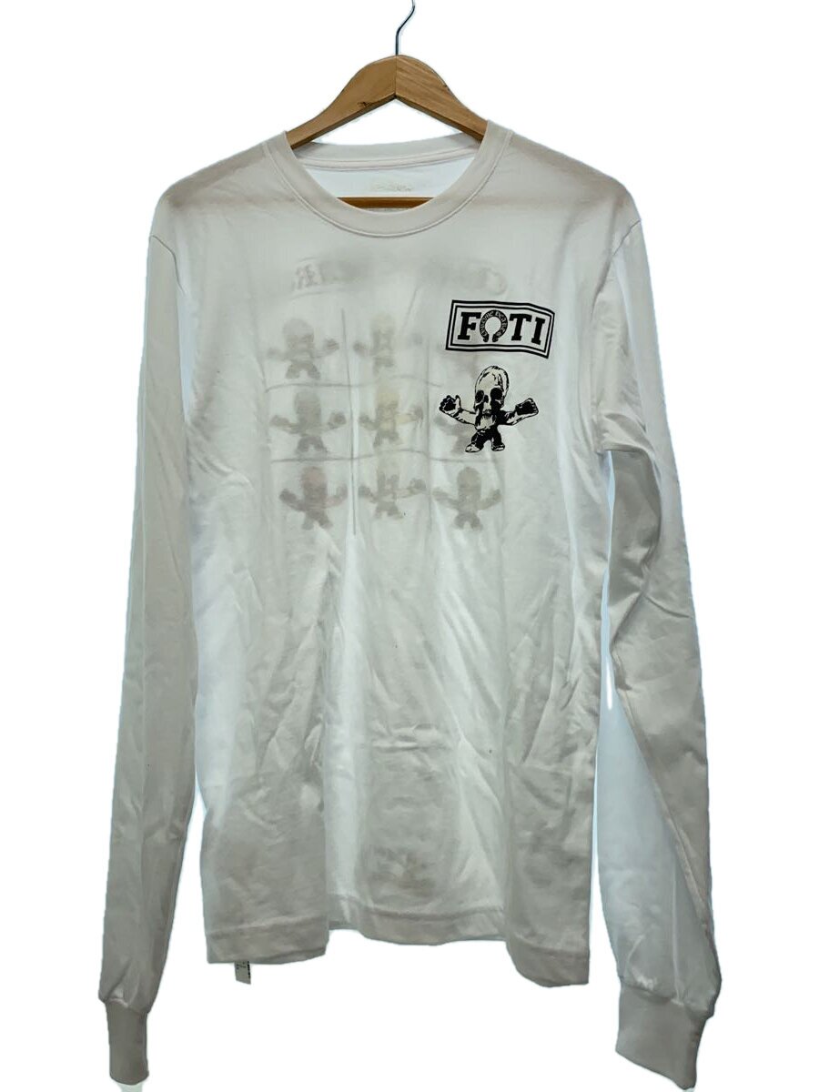 【中古】CHROME HEARTS◆FOTI刷り上げる/長袖プルオーバー/M/綿織物/WHT/無地/白いこと/scroll LOGO【メンズウェア】