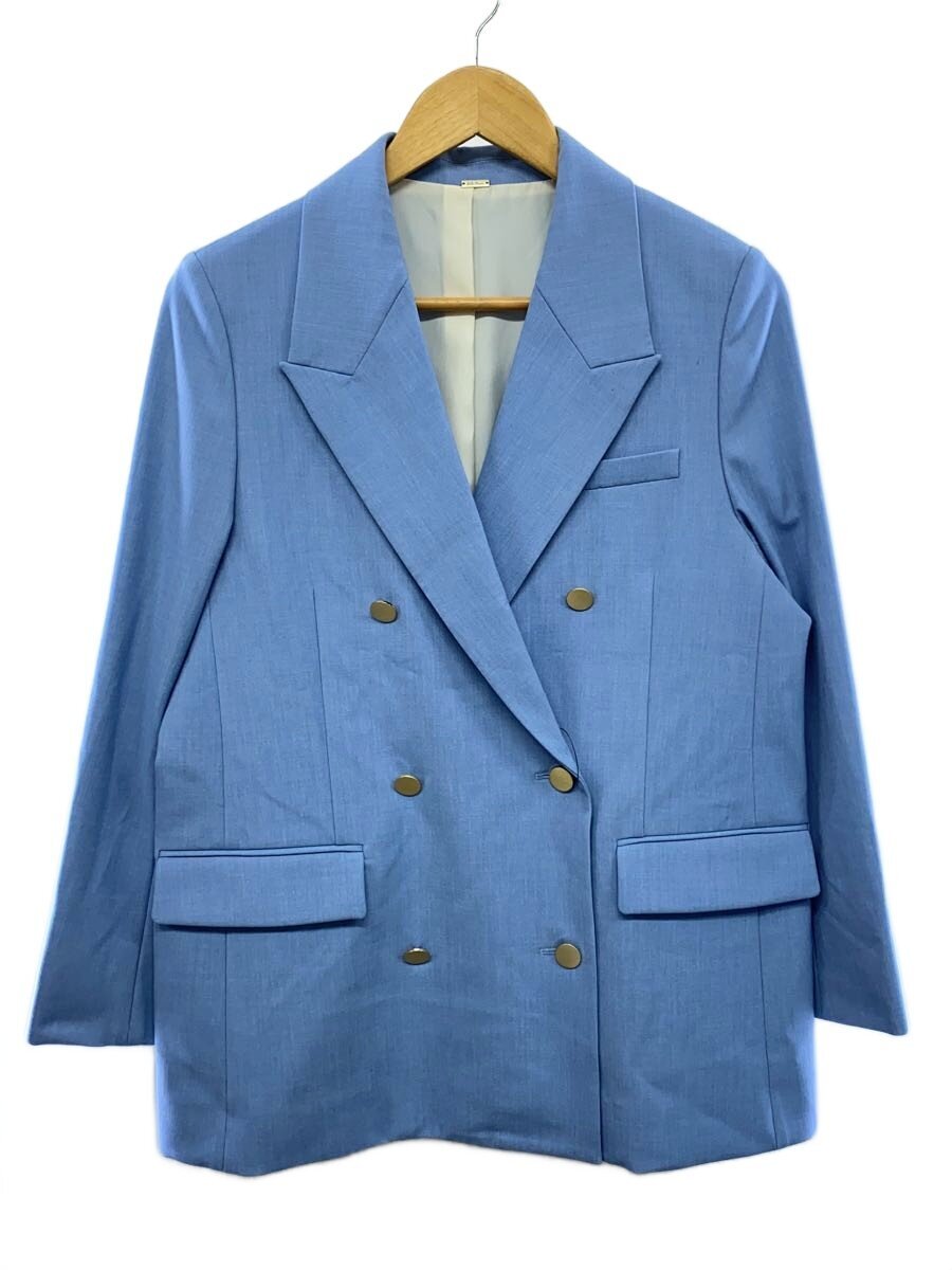 【中古】Mila Owen◆25SS/金釦ダブルブレストロングレザー/one/ポリエステル/BLU/09WFJ251135【レディース御召しもの】