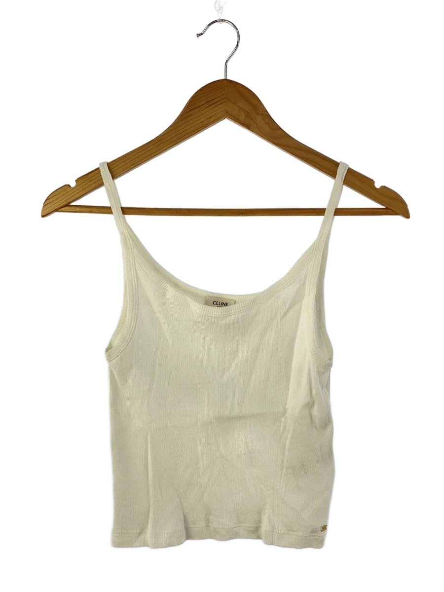 【中古】CELINE◆TRIOMPHE TANK TOP/キャミソール・貯蔵タンクとっ始め/S/綿織物/WHT/2X98A466I//【レディース御召しもの】
