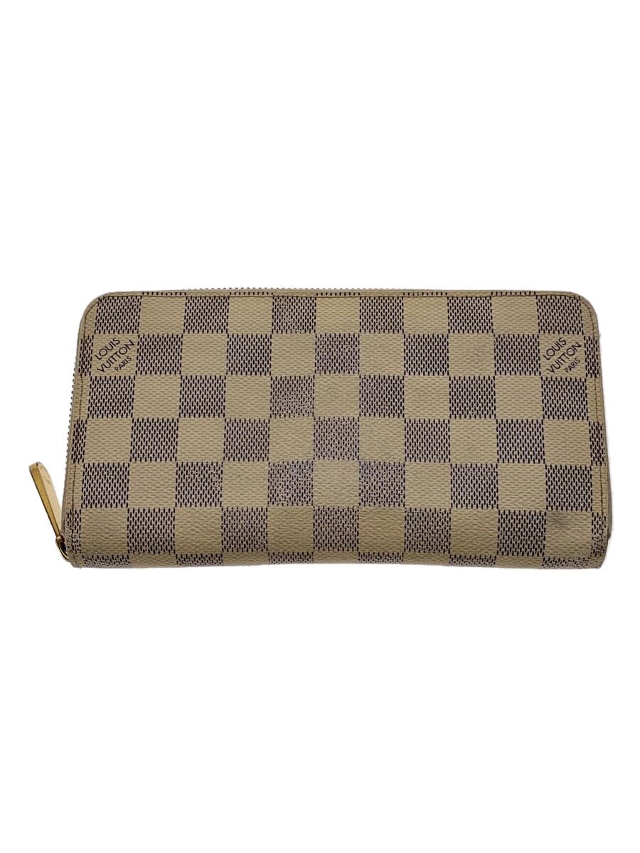 【中古】LOUIS VUITTON◆ジッピー・ウォレット_ダミエ・アズール_WHT/PVC/WHT/レディース【服飾雑貨他】