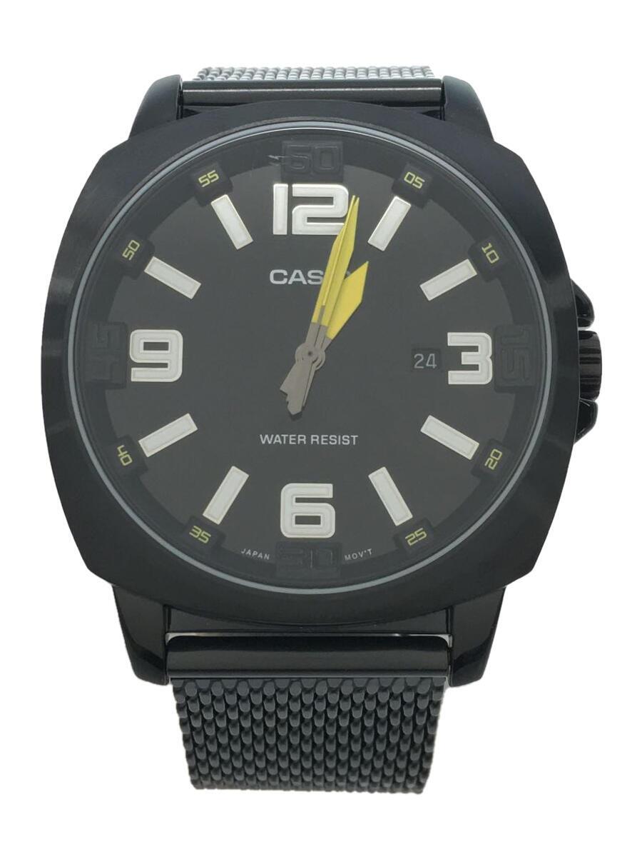 【中古】CASIO◆ウオッチ/アナログ/ステンレス鋼/BLK/BLK/MTP-1350【服飾雑貨他】
