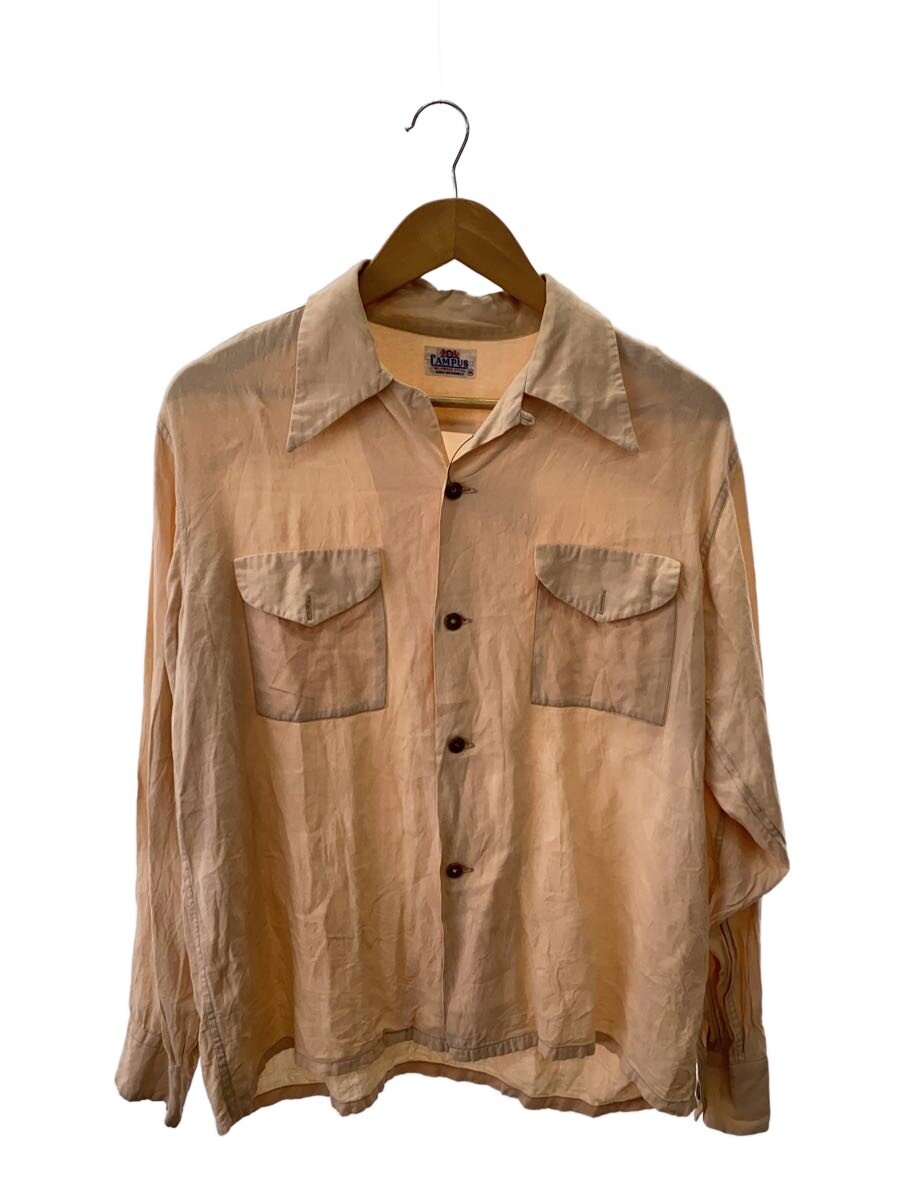 【中古】CAMPUS◆50S～/長袖プルオーバー/M/BEG/開襟/ヴィンテージ【メンズウェア】