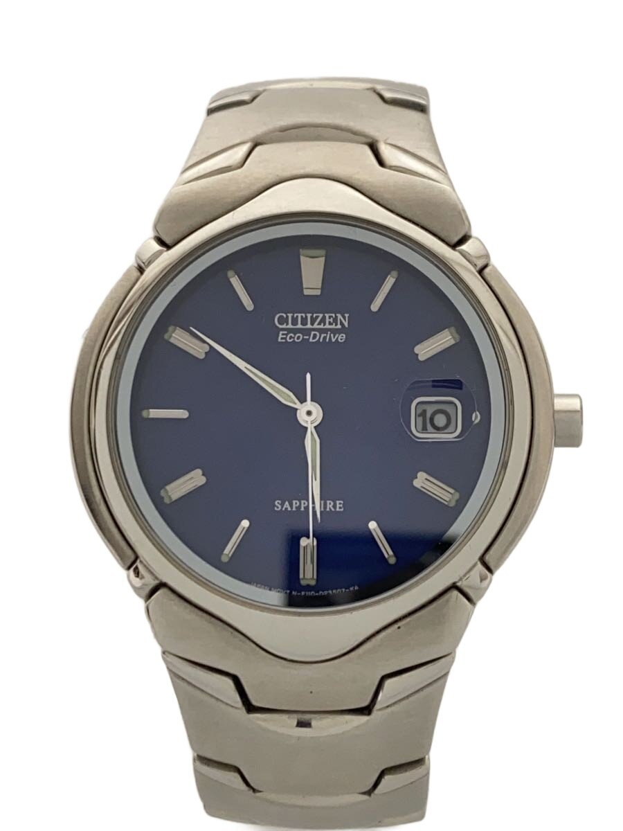 【中古】CITIZEN◆自動小銃巻ウオッチ/ECO-DRIVE/SAPPHIRE/アナログ/青み/しろがね色/GN-4W-S【服飾雑貨他】