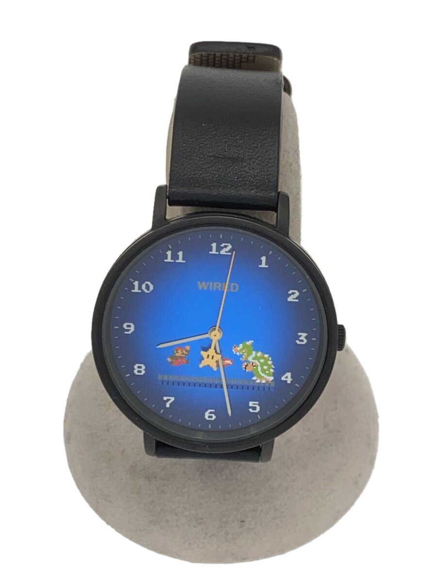 【中古】SEIKO◆ウオッチ/アナログ/なめし革/NVY/BLK/AGAK706//【服飾雑貨他】
