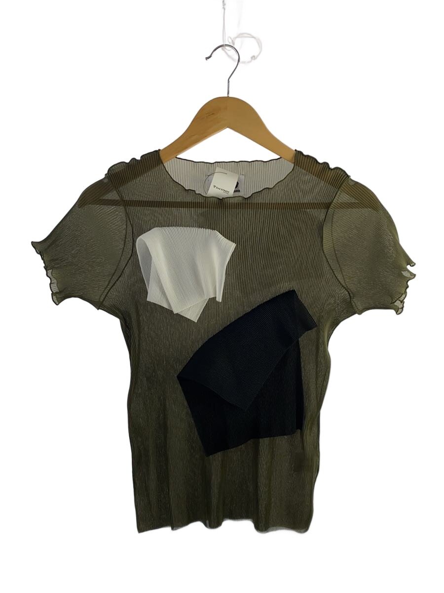 【中古】kotohayokozawa◆NO SLEEVE TOP HIGH NECK/半袖カットソー/--/ポリエステル/KHK/TD22S//【レディースお召しもの】