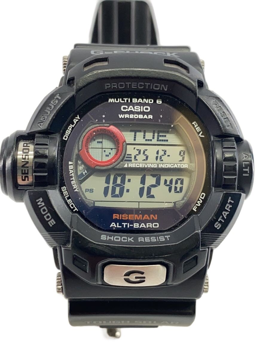 【中古】CASIO◆ソーラーウオッチ・G-SHOCK/デジタル/BLK/BLK/SS【服飾雑貨他】