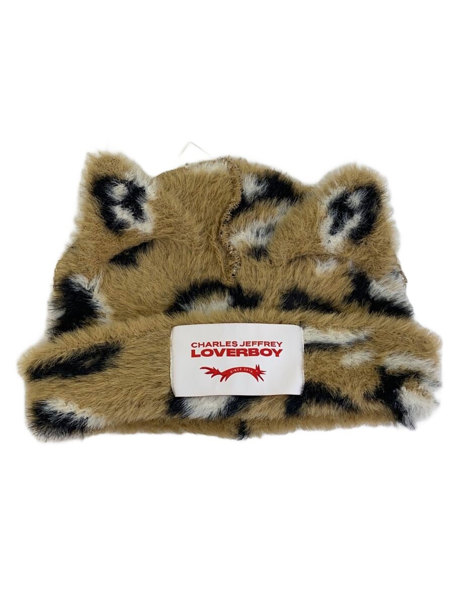【中古】CHARLES JEFFREY LOVERBOY◆FLUFFY CHUNKY EARS BEANIE/FREE/ナイロン/BEG/毛の荒物/レディース//【服飾雑貨他】