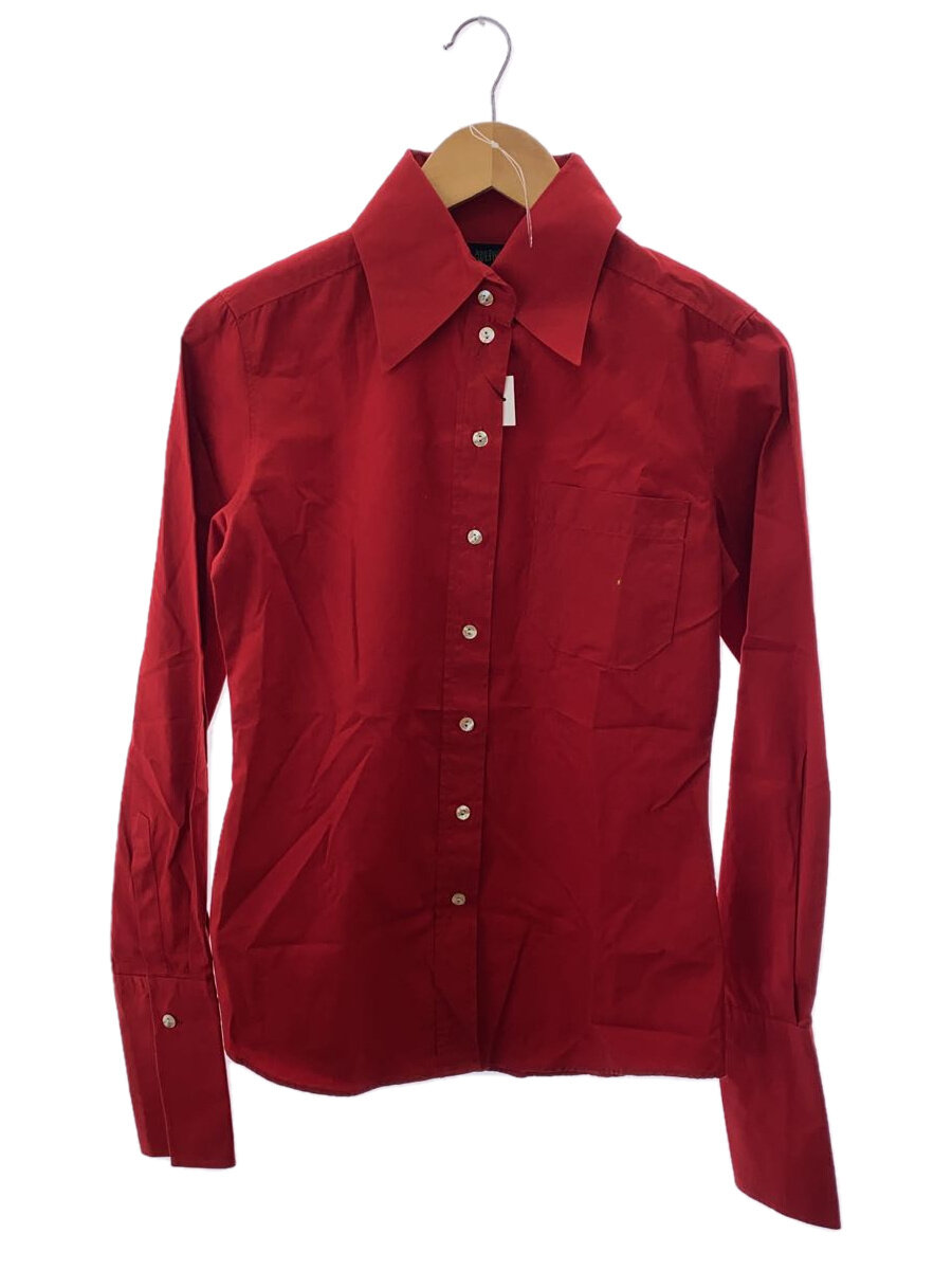 【中古】Jean Paul GAULTIER FEMME◆長袖プルオーバー/40/綿織物/RED/無地//【レディースお召しもの】
