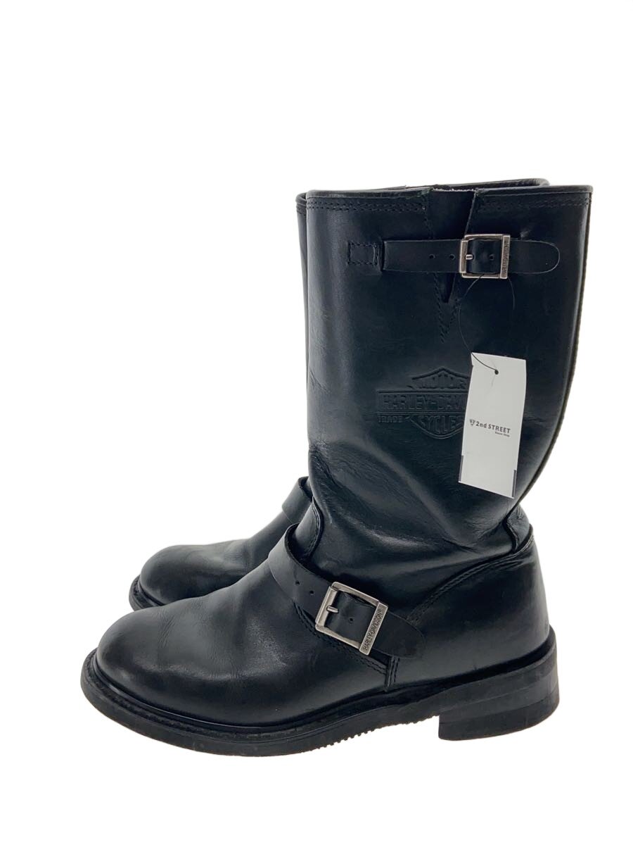 【中古】HARLEY DAVIDSON◆ブーツ/26珊/BLK/なめし革/98412//【シューズ】