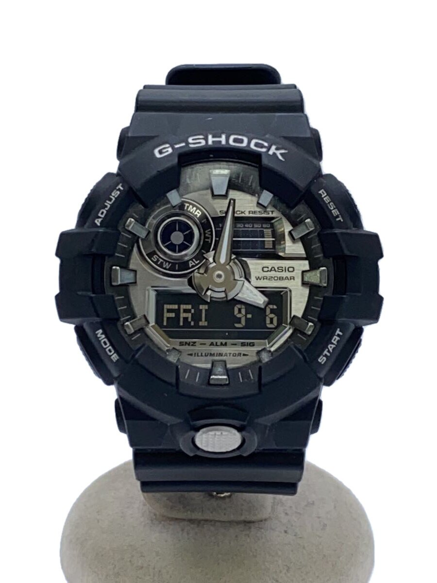 【中古】CASIO◆石英ウオッチ・G-SHOCK/デジアナ/SLV/BLK【服飾雑貨他】
