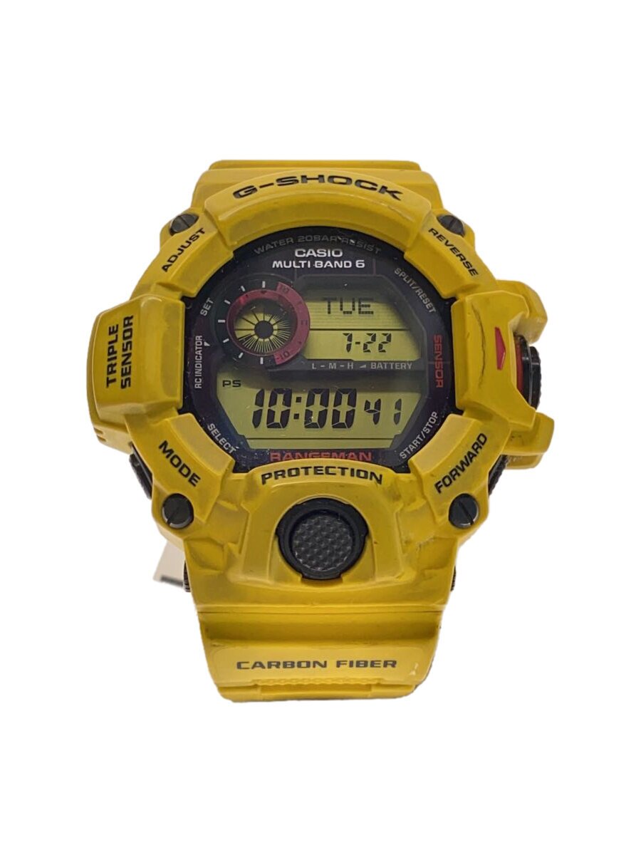 【中古】CASIO◆ソーラーウオッチ・G-SHOCK/デジタル/YLW【服飾雑貨他】