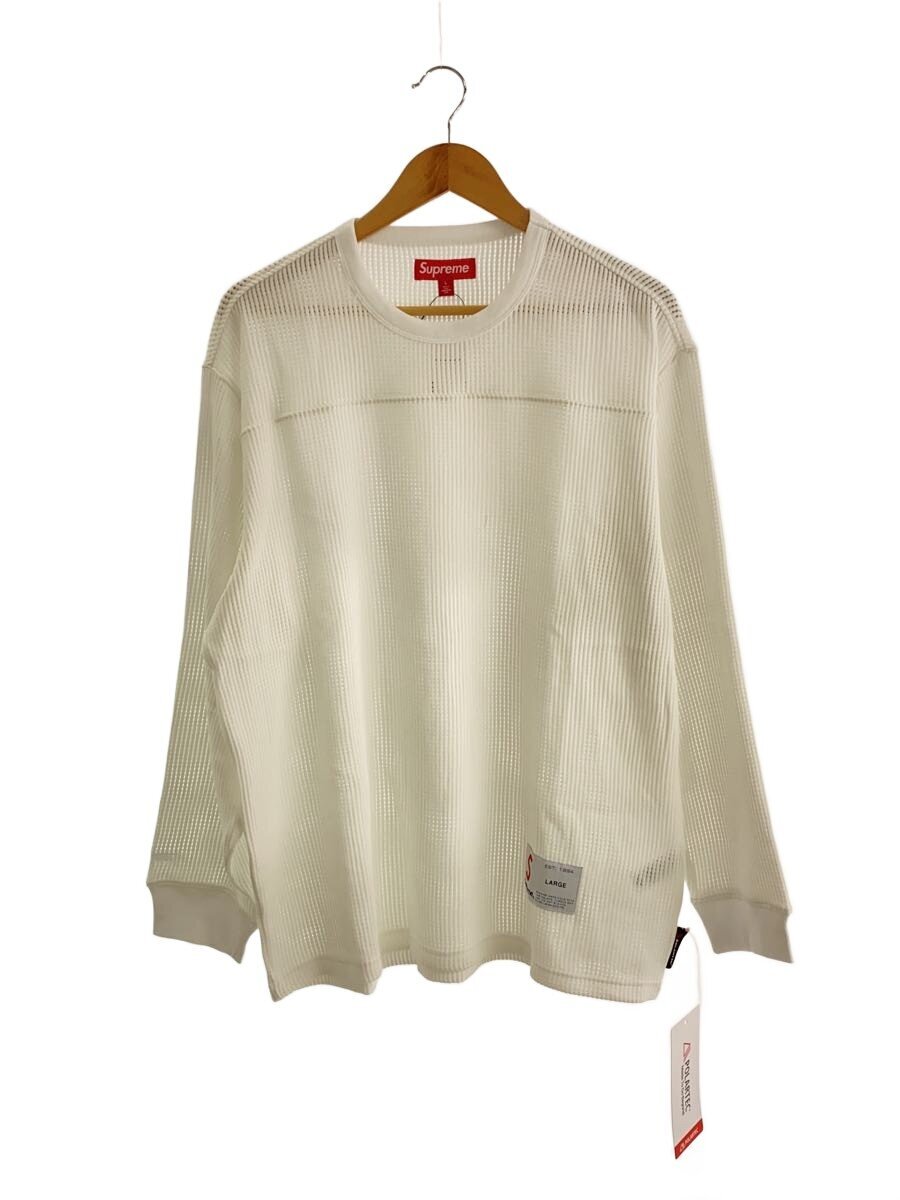 【中古】Supreme◆長袖プルオーバー/L/ポリエステル/WHT/無地【メンズウェア】