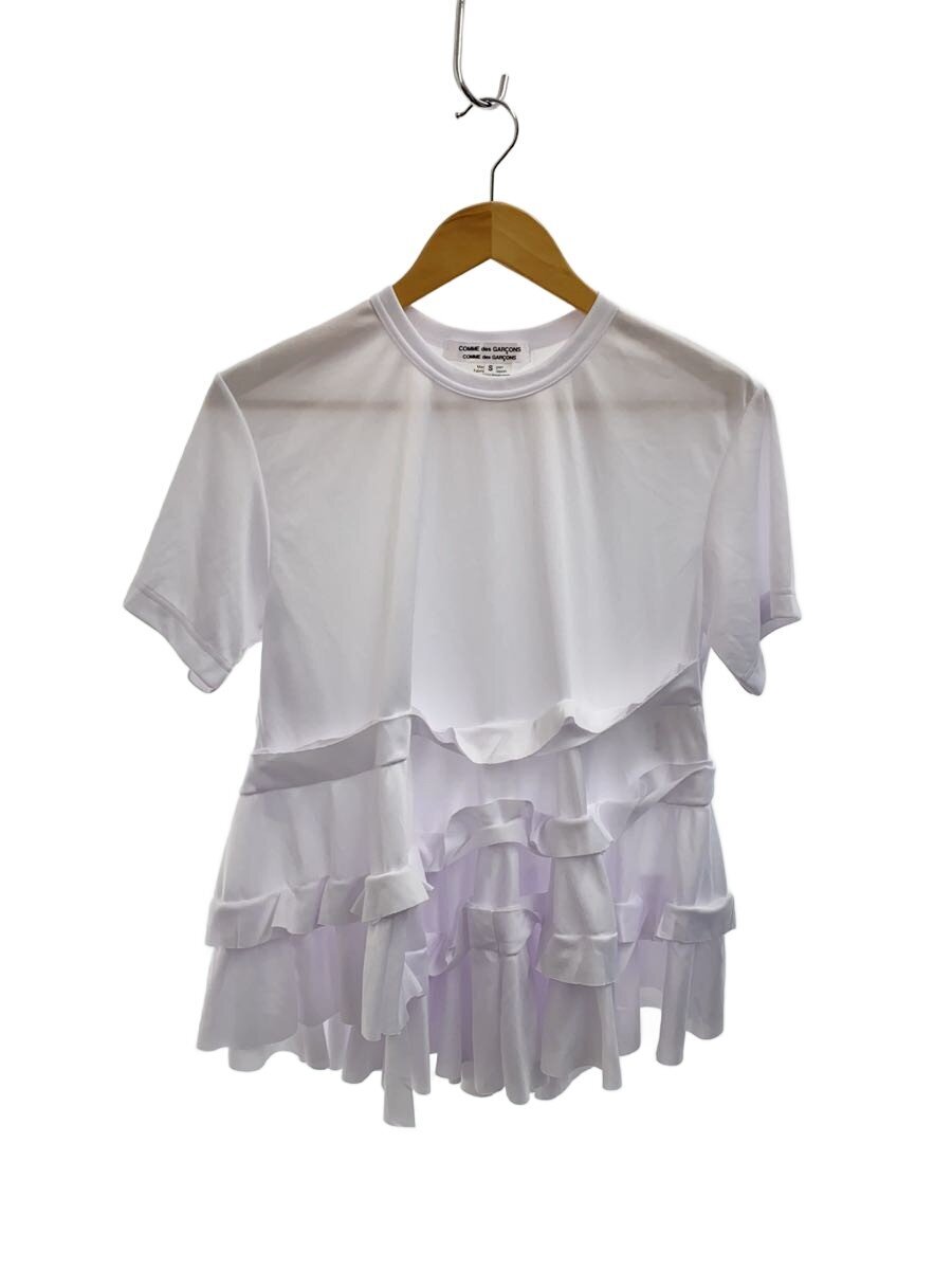【中古】COMME des GARCONS COMME des GARCONS◆半袖カットソー/S/ポリエステル/WHT/RO-T008/AD2024//【レディース御召しもの】