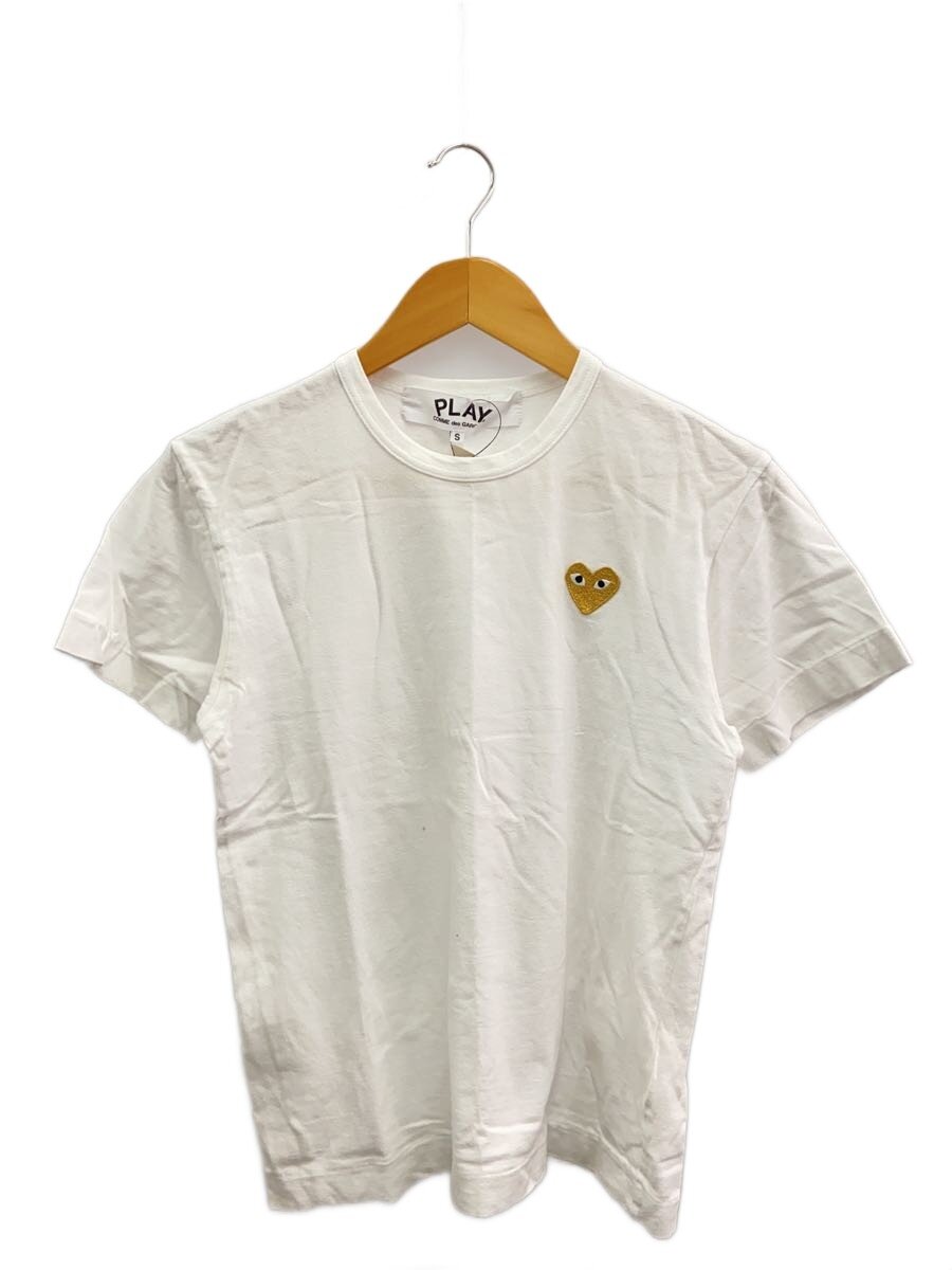 【中古】PLAY COMME des GARCONS◆ゴールドハート/Tシャツ/S/コットン/WHT/AZ-T216//【レディースウェア】|2nd STREET 店