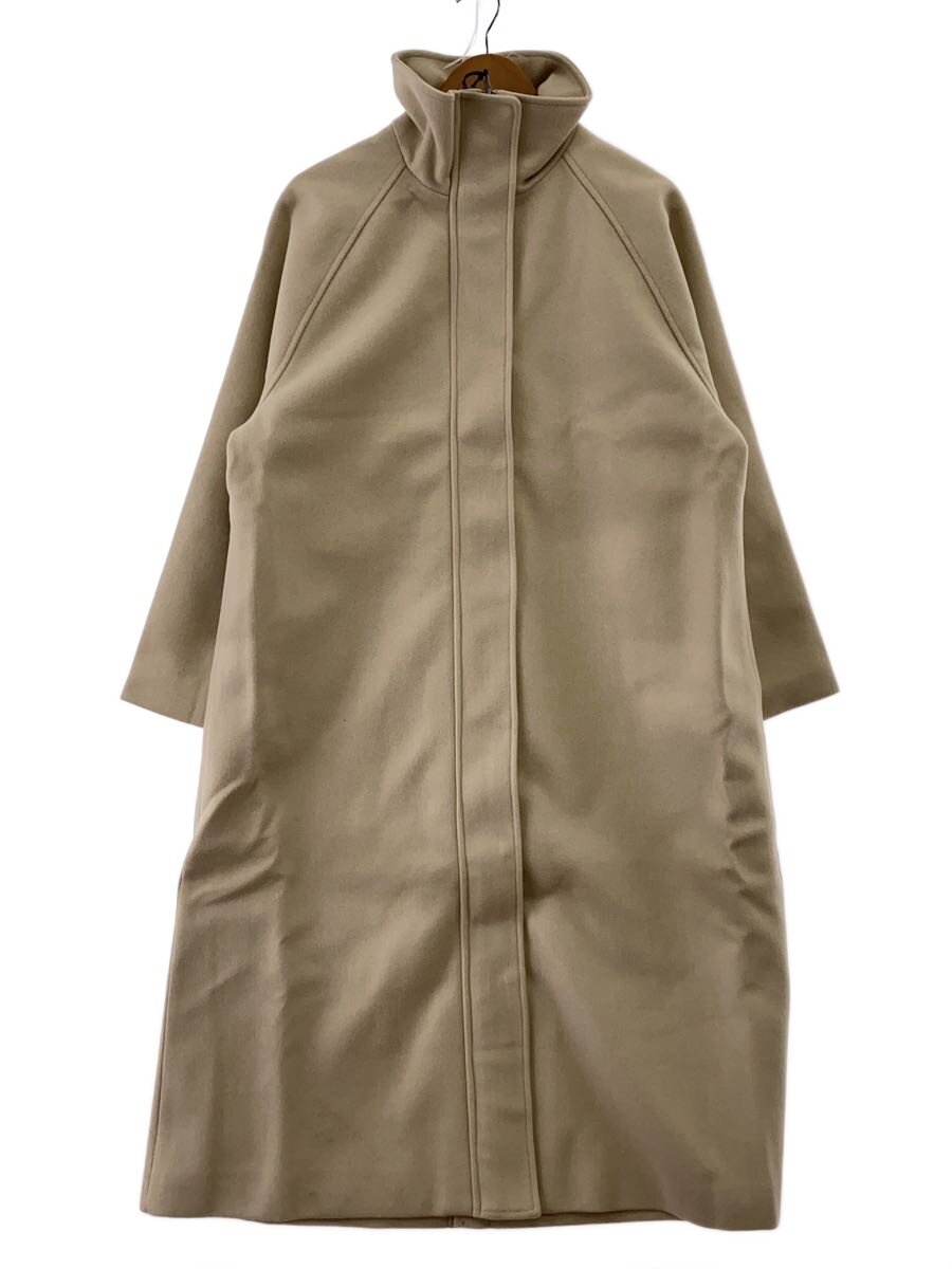 【中古】Amiur◆stand neck long coatト/FREE/ポリエステル/BEG【レディース御召しもの】