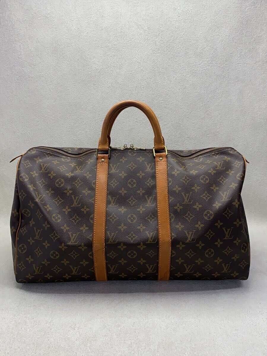 【中古】LOUIS VUITTON◆キーポル50_モノグラム・帆布_BRW/PVC/BRW【御徒面子】