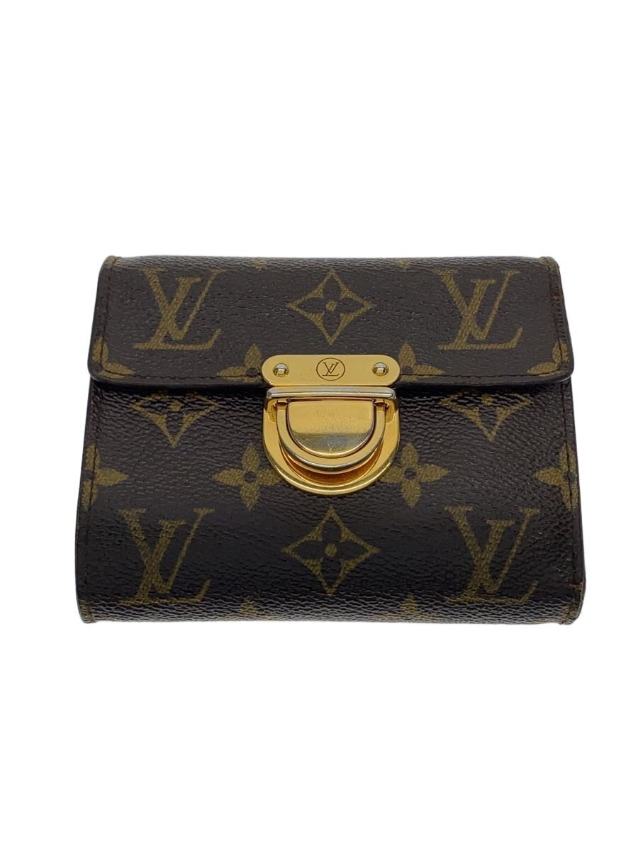 【中古】LOUIS VUITTON◆ポルト・フォイユ・コアラ_モノグラム・帆布/PVC/BRW/レディース【服飾雑貨他】