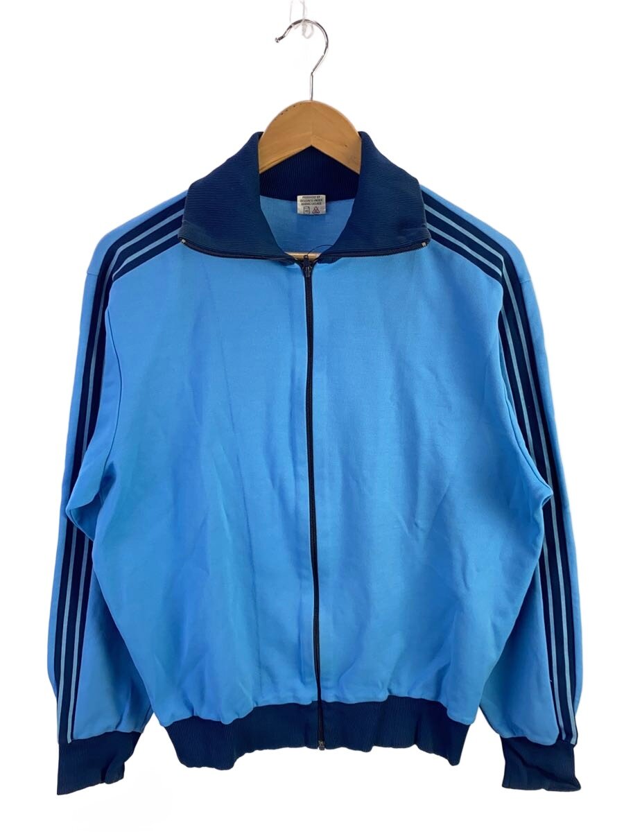 【中古】adidas◆プルオーバー/5/ポリエステル/BLU/無地【メンズウェア】