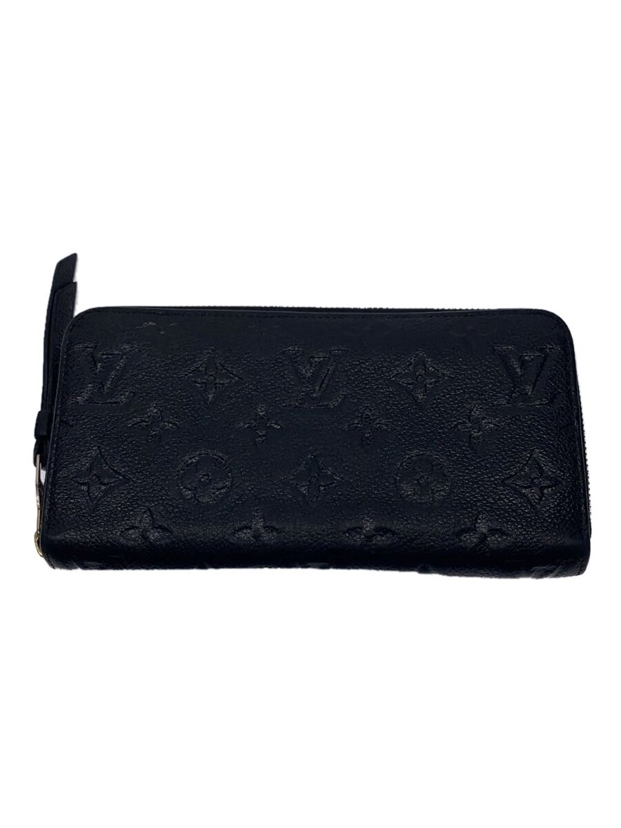 【中古】LOUIS VUITTON◆ジッピー・ウォレット_モノグラム・アンプラント_BLK/牛革/BLK/レディース【服飾雑貨他】