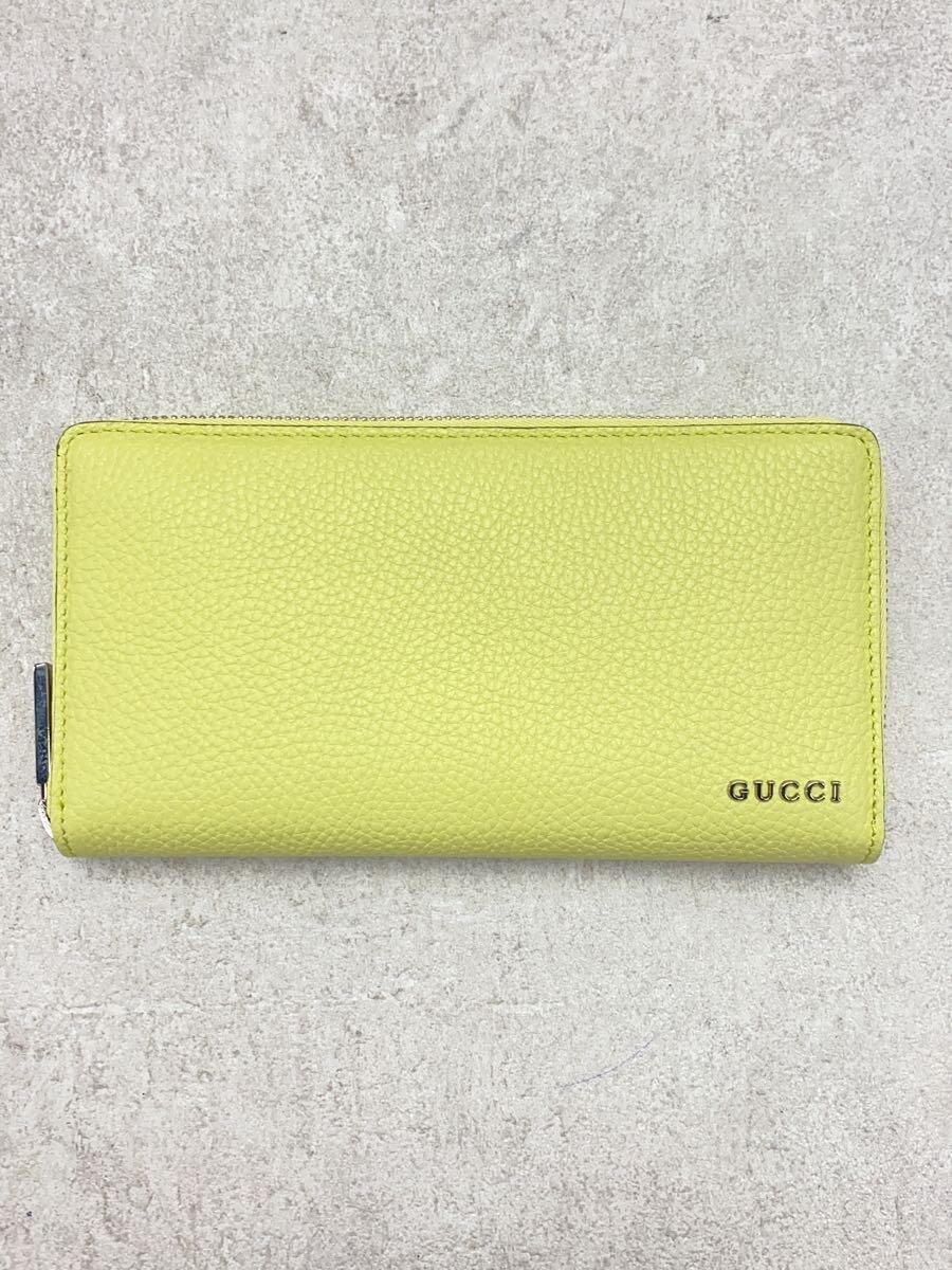 【中古】GUCCI◆長金入れ/なめし革/GRN/無地/メンズ/771154 AADD8 7227//【服飾雑貨他】