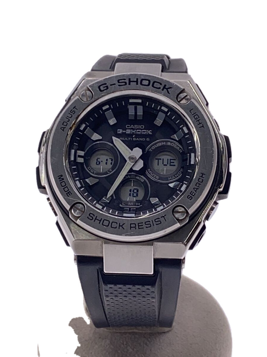 【中古】CASIO◆石英ウオッチ/デジアナ/天然ゴム/BLK/BLK/GST-W310//【服飾雑貨他】
