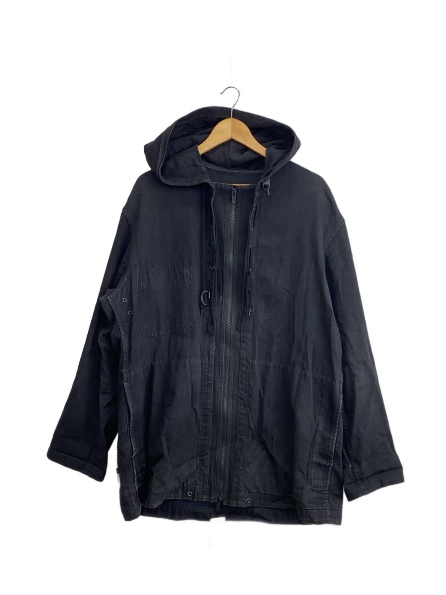 【中古】YOHJI YAMAMOTO◆ジップパーカー/--/綿織物/BLK/無地/hr-y03-009【メンズウェア】