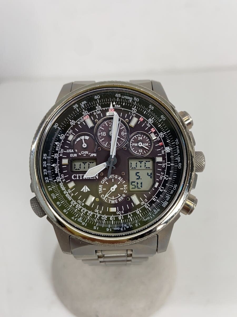 【中古】CITIZEN◆石英ウオッチ/デジアナ/ステンレス鋼/BRW/SLV/SS/U680-T016677//【服飾雑貨他】