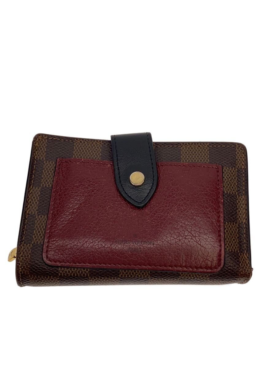 【中古】LOUIS VUITTON◆ポルト・フォイユ・ジュリエット_ダミエ・エベヌ/なめし革/BRW/レディース/N60381【服飾雑貨他】