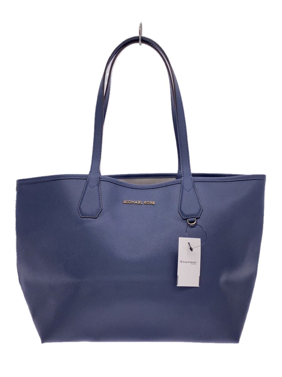 【中古】MICHAEL KORS◆リバーシブルトートバッグ/PVC/NVY【御徒面子】