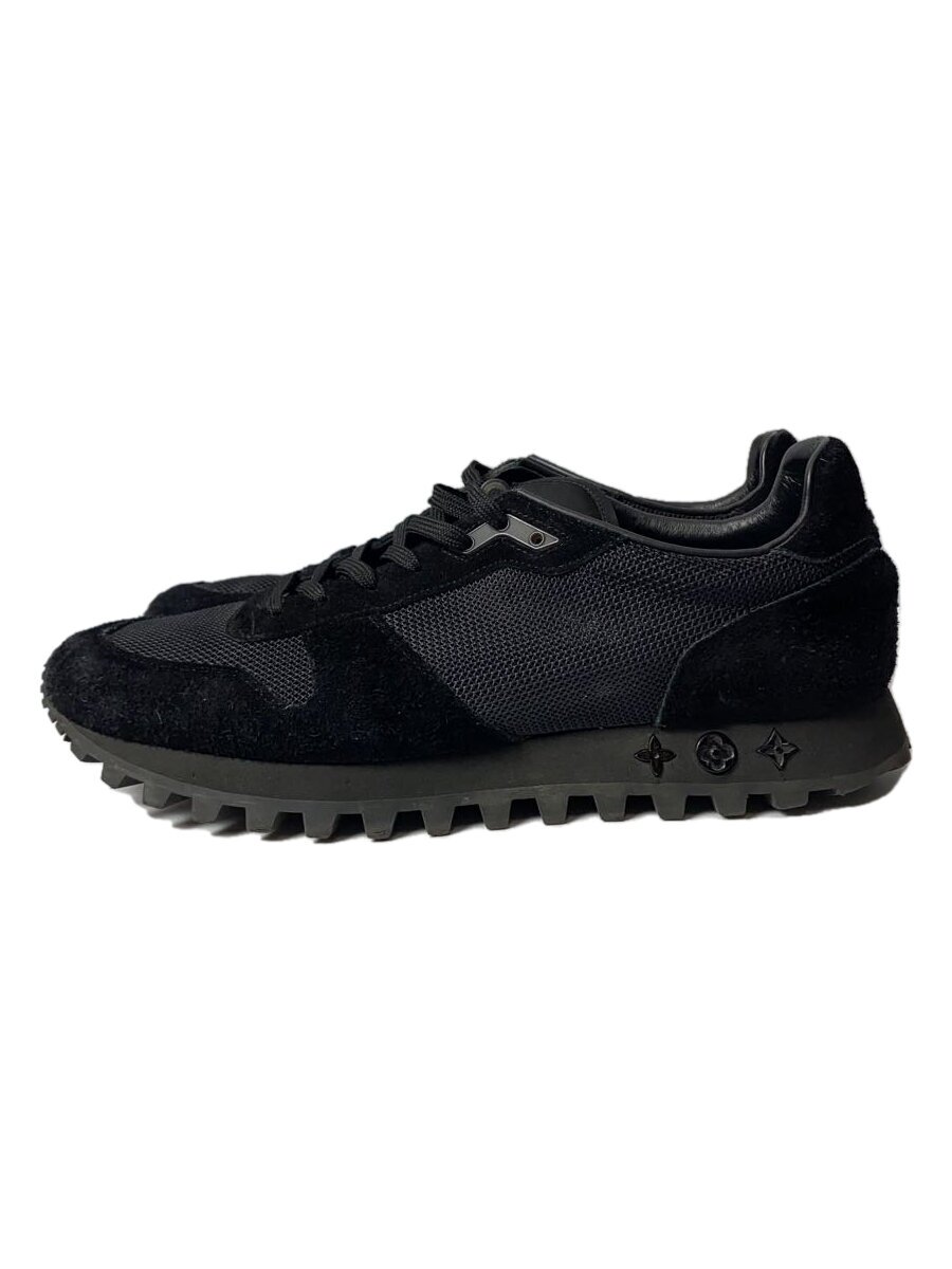 【中古】LOUIS VUITTON◆ローカットスニーカー/UK9.5/BLK【シューズ】
