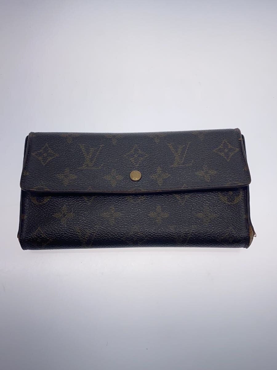 【中古】LOUIS VUITTON◆ポルト・トレゾール・インターナショナル_モノグラム・キャンバス_BRW/PVC/BRW/メンズ【服飾雑貨他】