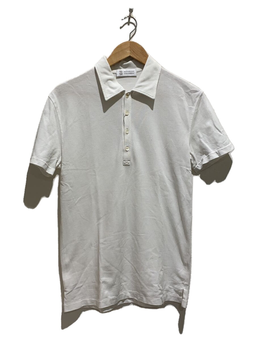 【中古】BRUNELLO CUCINELLI◆イタリア共和国製 スポーツシャツ/S/綿織物/WHT【メンズウェア】