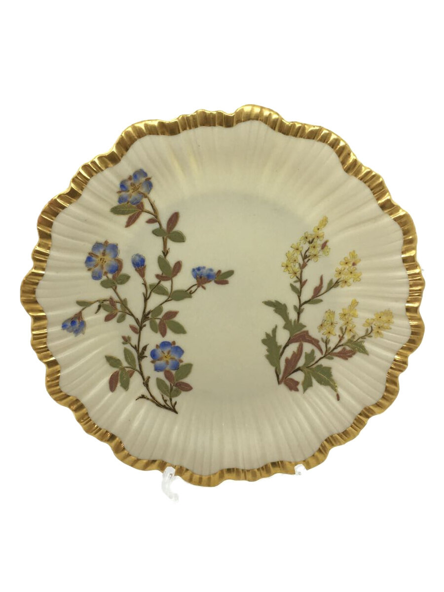 【中古】Royal Worcester◆アンティーク一皿/花柄/金縁//【御厨子所備品】