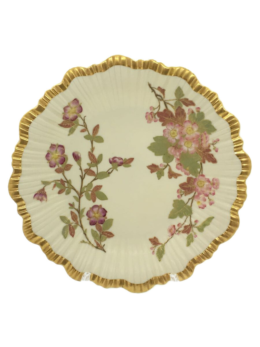 【中古】Royal Worcester◆アンティーク一皿/花柄/金縁//【御厨子所備品】