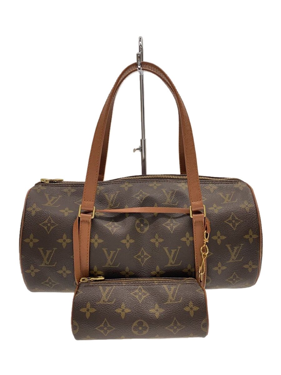 【中古】LOUIS VUITTON◆1)パピヨン30_モノグラム・帆布_BRW/PVC/BRW【御徒面子】