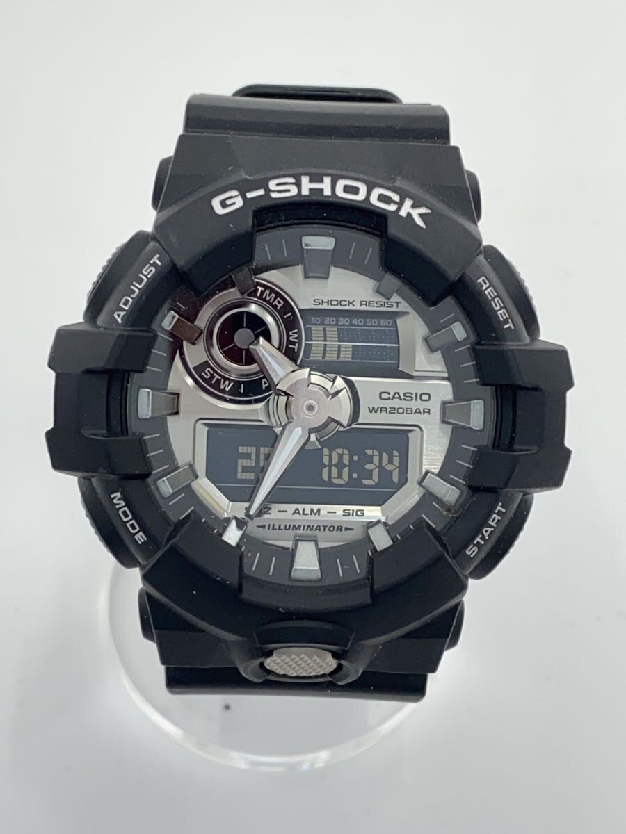 【中古】CASIO◆石英ウオッチ・G-SHOCK/デジアナ/SLV/BLK【服飾雑貨他】