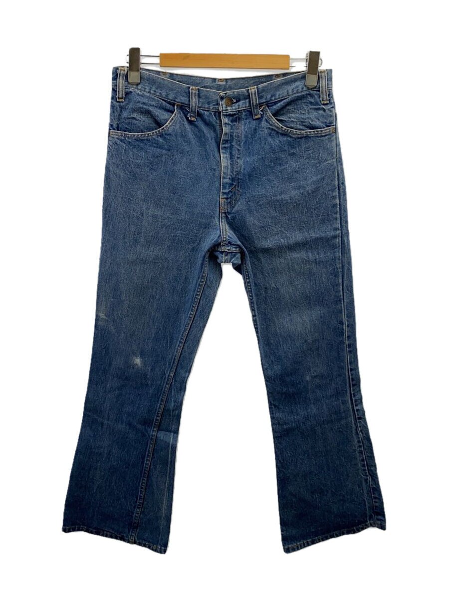 【中古】JCPenney◆70s/フレアデニムパンツ/--/綿織物/BLU/無地【メンズウェア】