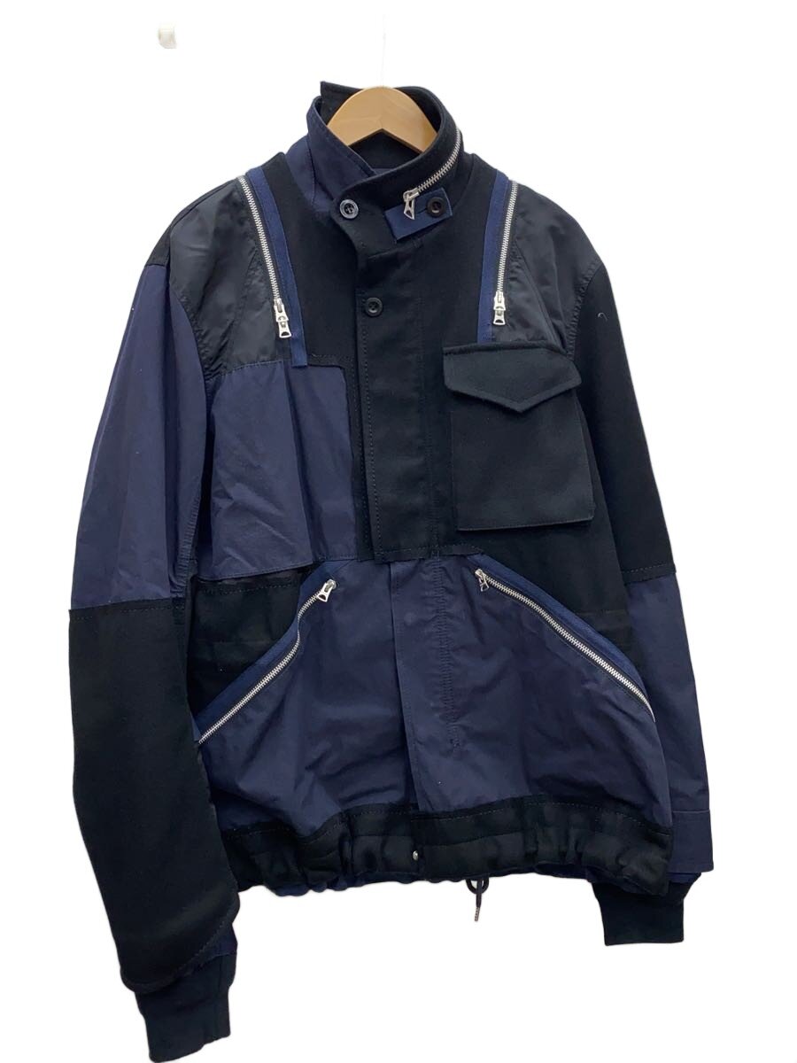 【中古】sacai◆18AW/Cotton Nylon Oxford Blouson/3/綿織物/BLK/18-01749M【メンズウェア】